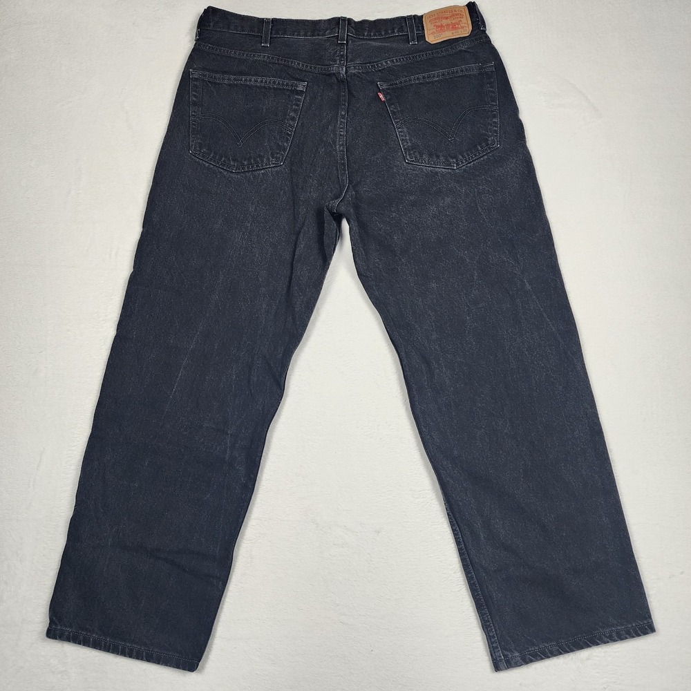 Levis 550 Jeans Mens Size 40x30 Black Denim Pants Relaxed Fit Faded Wash - Picture 2 of 13